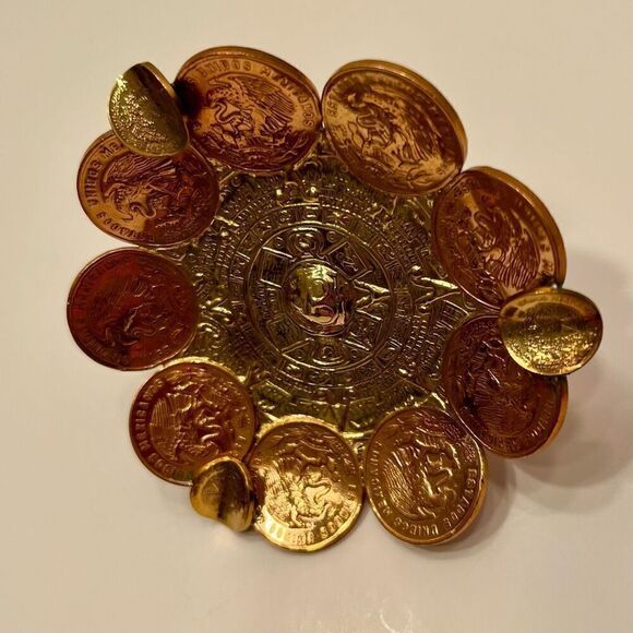 Vintage Mexican Coin Dish Ashtray - Picture 3 of 12